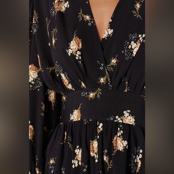 Maje Rasmus Floral Print Skater Long Sleeve Mini Dress Sz:34/US XS - Picture 4 of 15